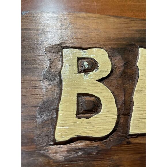 39 In. Hand Carved `Tiki Bar` Sign with Palm Trees - Picture 6 of 7